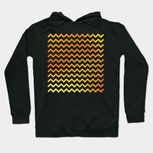 Chevron Stripes Yellow and Orange Golden Gradient Hoodie